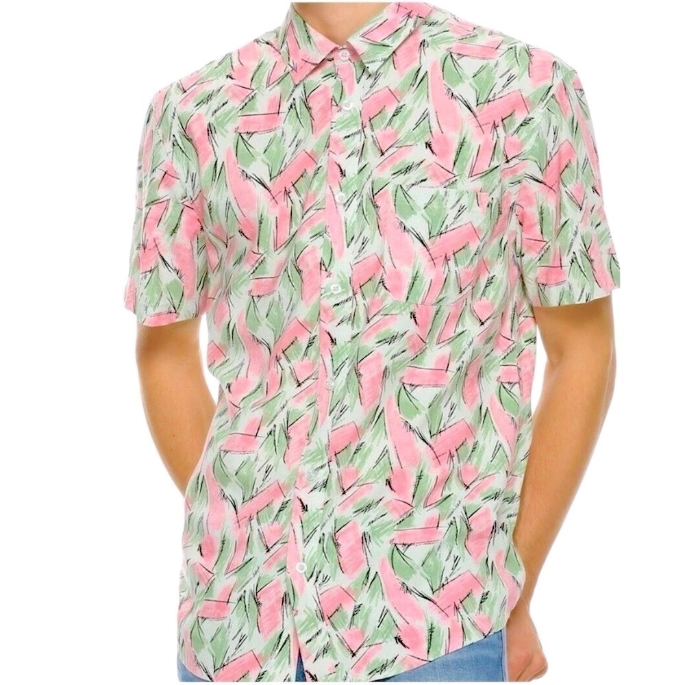 Stranger Things Hopper Woven Button Down Button Down 80’s Shirt Men’s XS NWT